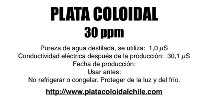 Etiqueta Frasco 30 ppm